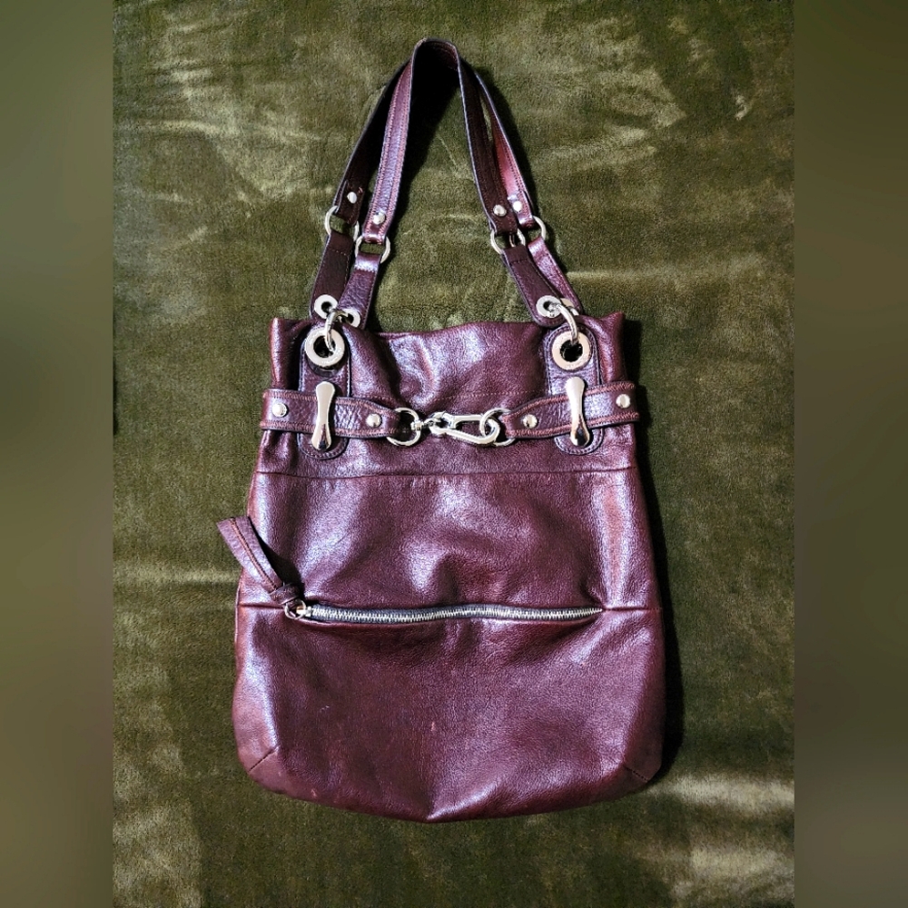 B Makowsky leather hobo